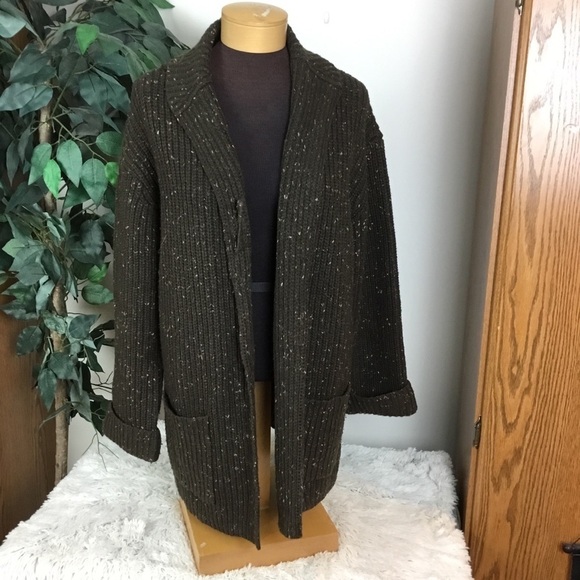 J.jill Med Petite open front heavy sweater brown - Picture 1 of 14
